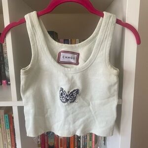 Chnge Butterfly Patch Cropped Tank